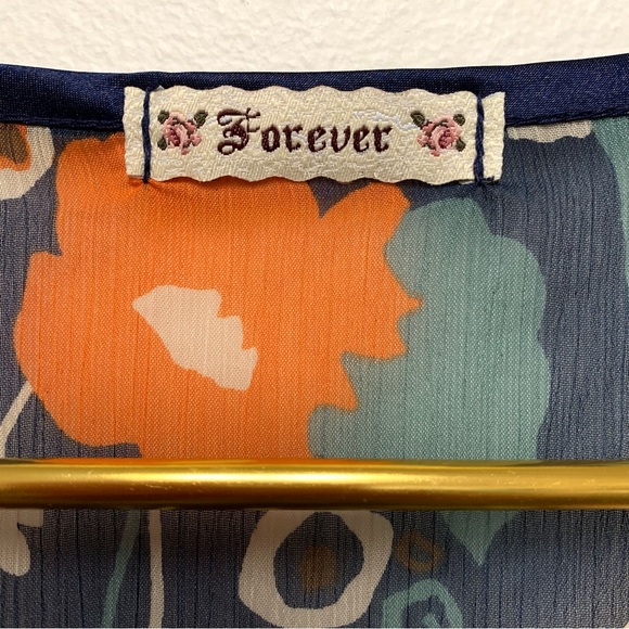 Vintage Forever 21 Y2K Babydoll Sheer Crinkle Tunic Mini‎ Dress Size Small Boho - Picture 12 of 13